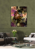 Impression d'art BE STILL 002 Psaume 46:10 dans salon moderne - Portrait femme africaine abstrait SHEBAH HOME DECOR
