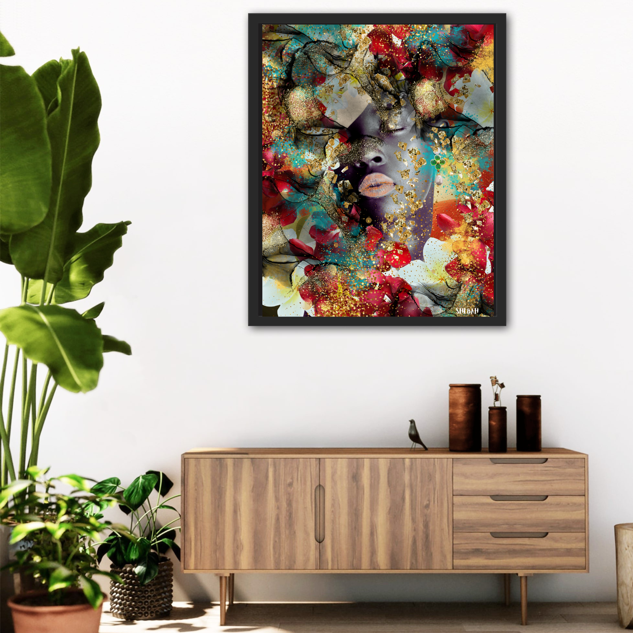 Impression d'art BE STILL 003 Psaume 46:10 dans salon moderne - Portrait abstrait SHEBAH HOME DECOR

