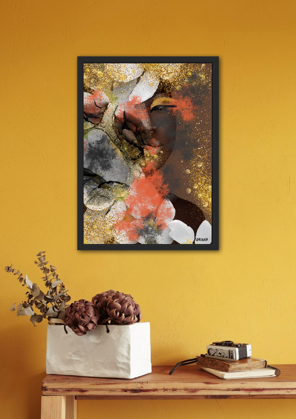 Décoration murale BE STILL 001 art biblique moderne - Portrait abstrait Psaume 46:10
