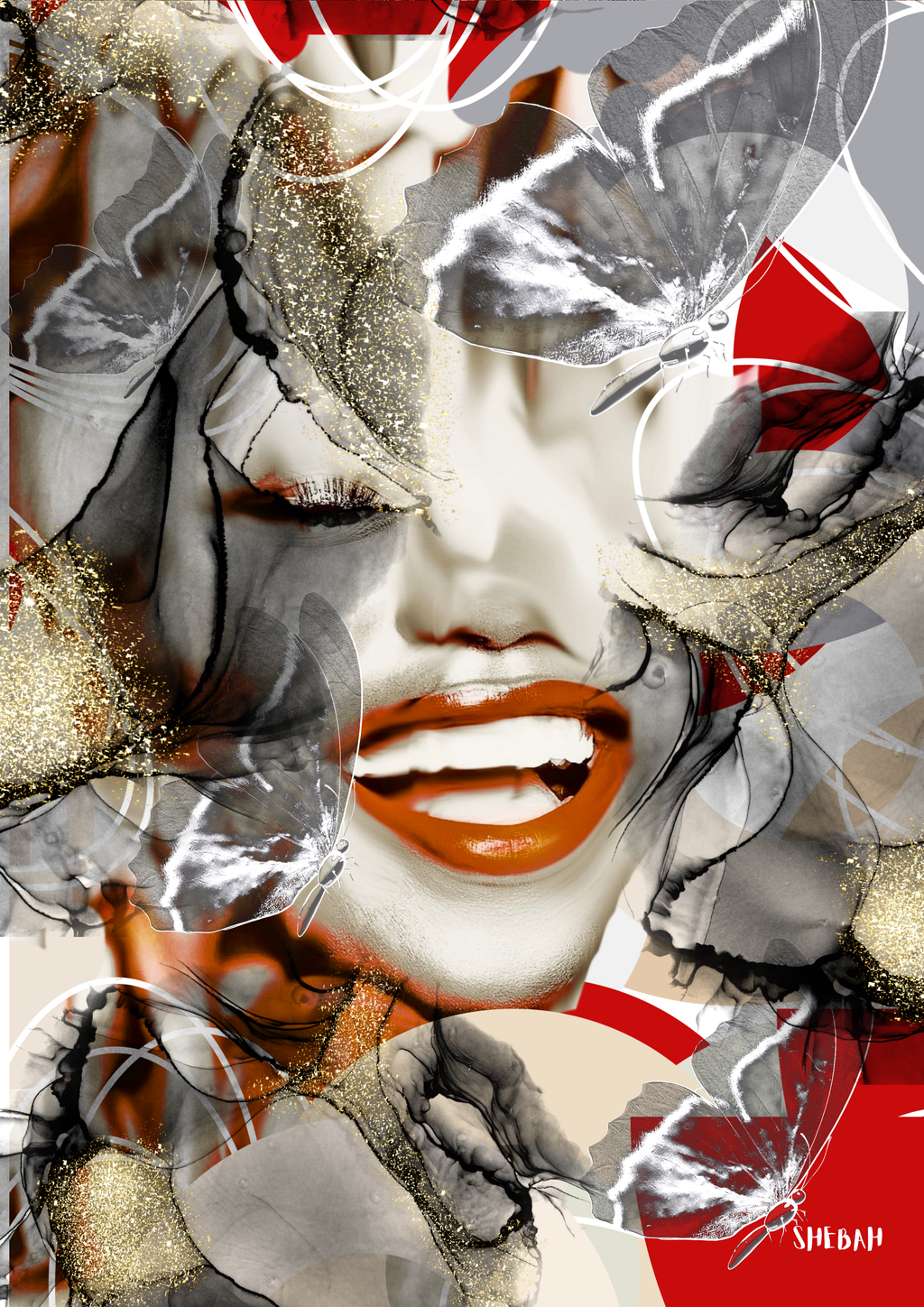 Portrait femme africaine abstrait YOUR JOY 002 - Impression d'art moderne Néhémie 8:10 qualité galerie
