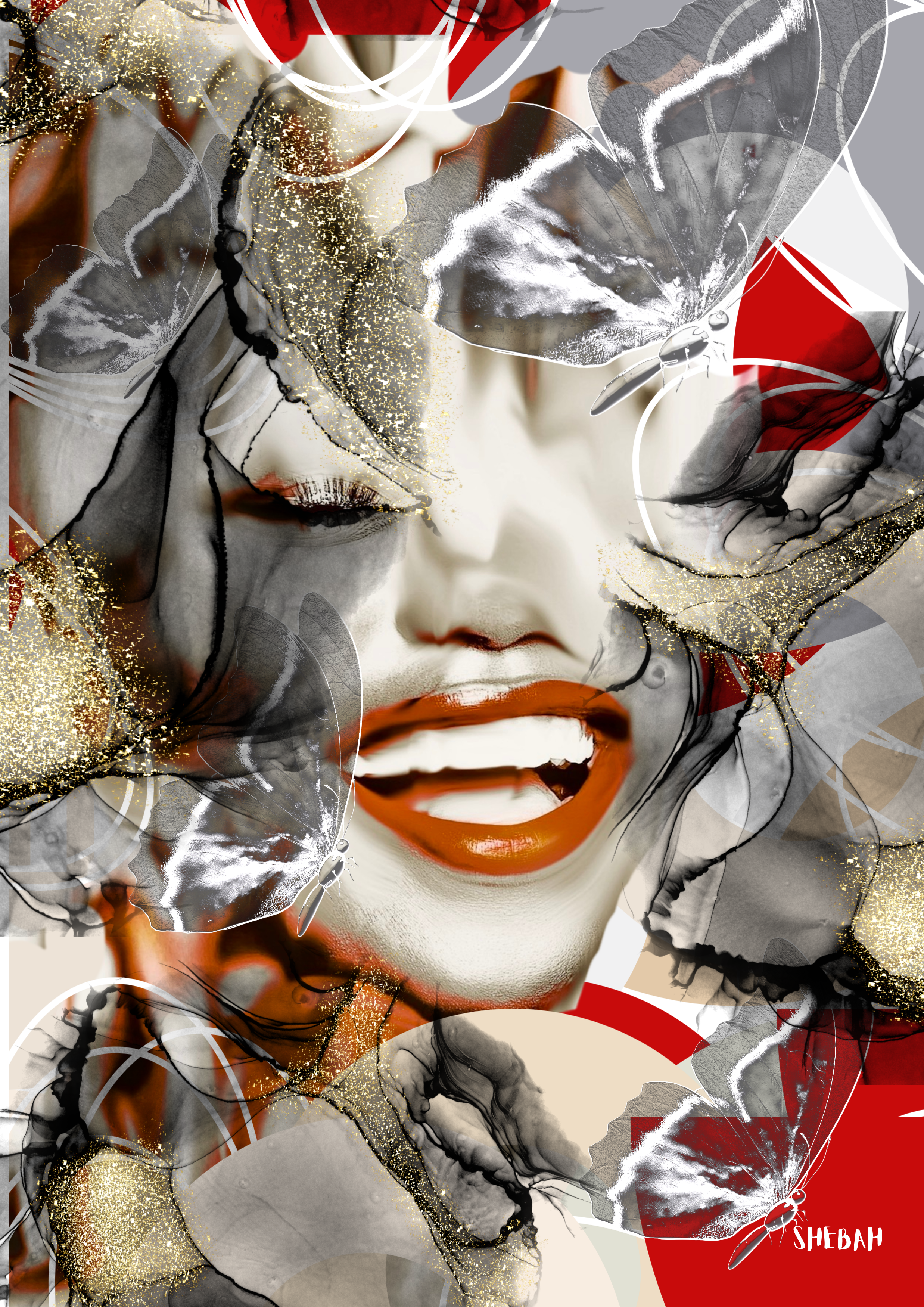 Portrait femme africaine abstrait YOUR JOY 002 - Impression d'art moderne Néhémie 8:10 qualité galerie
