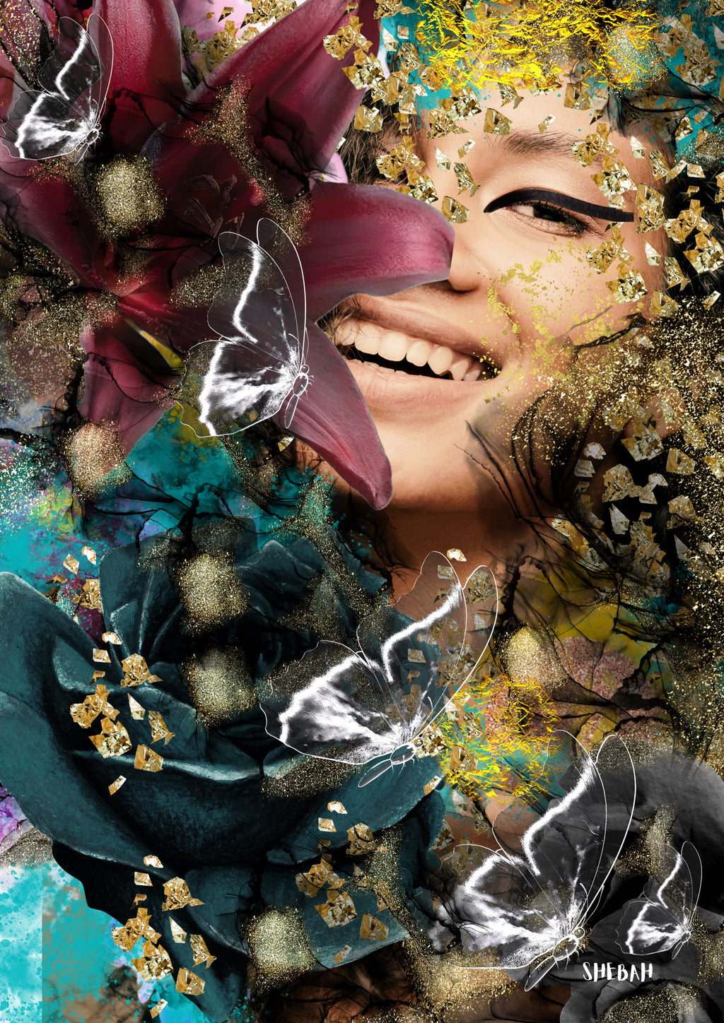 Portrait femme africaine abstrait YOUR JOY 003 - Impression d'art moderne Néhémie 8:10 qualité galerie
